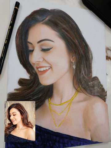 Realistic Colored Handmade Portrait Sketch